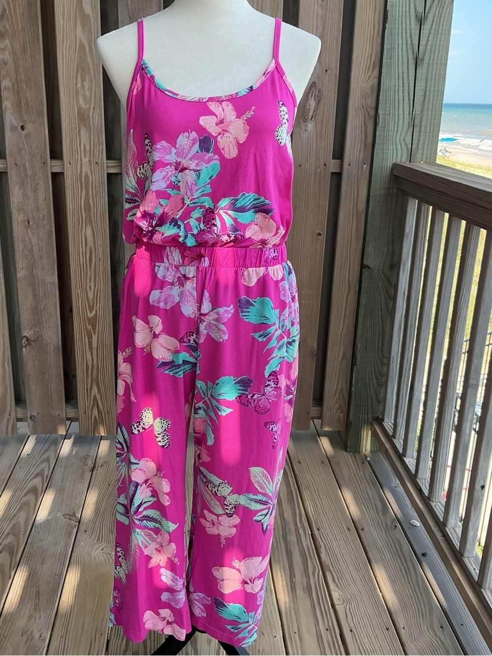 Nanette Lepore Fuchsia Floral Capri Lounge Set